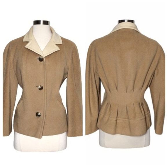 Vintage 50s Mongolian Camel Hair Tailored Jacket - Picture 2 of 16